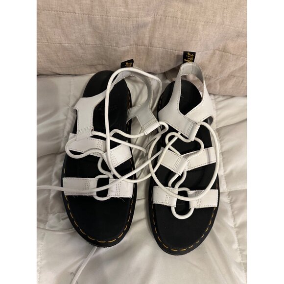 Dr. Martens Nartilla White Leather Gladiator Sandals Womens 10 Chunky platform - Picture 14 of 16